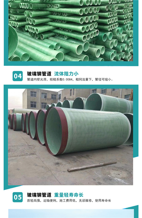 污水玻璃鋼夾砂管道 污水玻璃鋼夾砂管道